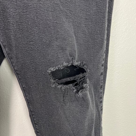 Levi's Women's Wedgie Straight Distressed Black Button Fly Ankle Jeans Size 18W - Picture 5 of 11